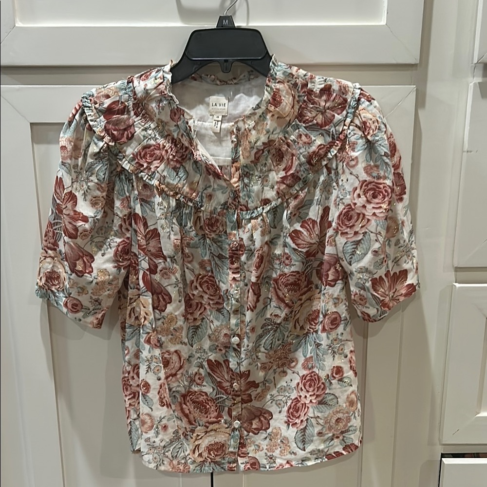 Floral Print Women's Top by LA Vie by Rebecca Taylor - Multicolor